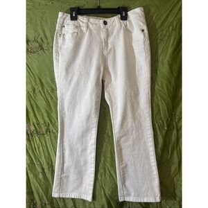 Canyon‎ River Blues Women's Cropped Jeans White travel vaction cotton blend 6